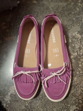 Converse AllStars Women's Purple Suede Loafers/ Boat Shoes/ Flats
